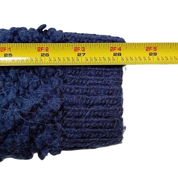 Lucky Brand Women’s M Chunky Knit Wool Alpaca Zip Cardigan Sweater Navy Blue - Picture 4 of 13